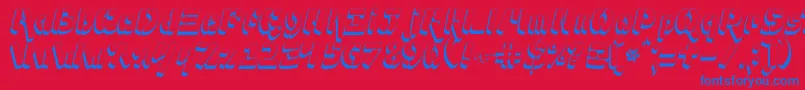 Ampad3D2-Schriftart – Blaue Schriften auf rotem Hintergrund