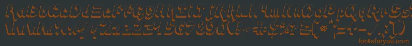Ampad3D2-Schriftart – Braune Schriften auf schwarzem Hintergrund