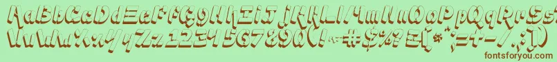 Шрифт Ampad3D2 – коричневые шрифты на зелёном фоне