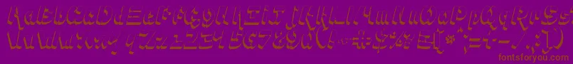 Ampad3D2-fontti – ruskeat fontit violetilla taustalla