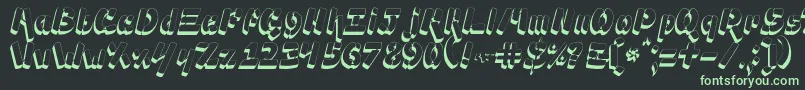 Ampad3D2-Schriftart – Grüne Schriften auf schwarzem Hintergrund