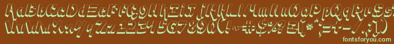 Ampad3D2 Font – Green Fonts on Brown Background