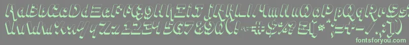 Ampad3D2 Font – Green Fonts on Gray Background