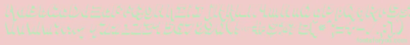フォントAmpad3D2 – ピンクの背景に緑の文字
