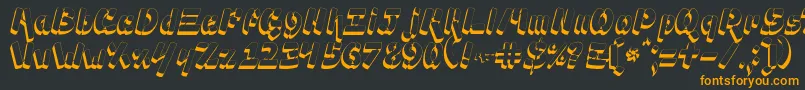 Ampad3D2-Schriftart – Orangefarbene Schriften auf schwarzem Hintergrund