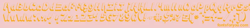 Fonte Ampad3D2 – fontes laranjas em um fundo rosa