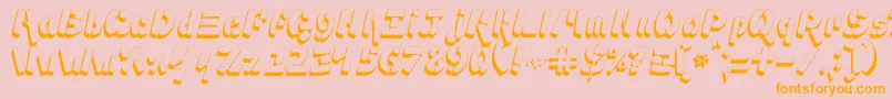 Ampad3D2 Font – Orange Fonts on Pink Background