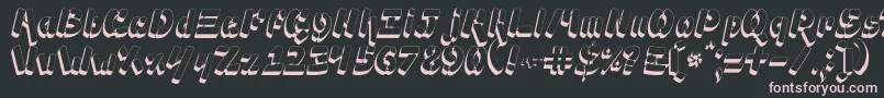 Ampad3D2-Schriftart – Rosa Schriften auf schwarzem Hintergrund