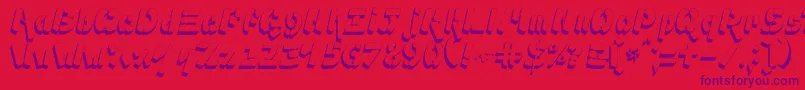 Ampad3D2-Schriftart – Violette Schriften auf rotem Hintergrund