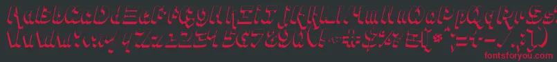 Ampad3D2-Schriftart – Rote Schriften auf schwarzem Hintergrund
