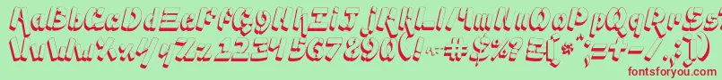 Ampad3D2 Font – Red Fonts on Green Background