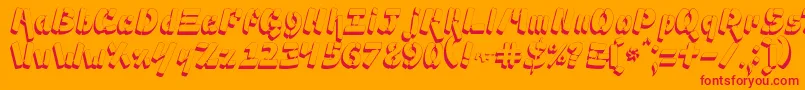 Шрифт Ampad3D2 – красные шрифты на оранжевом фоне