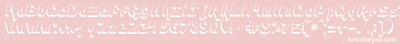 フォントAmpad3D2 – ピンクの背景に白い文字