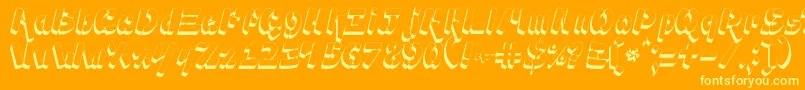 Czcionka Ampad3D2 – żółte czcionki na pomarańczowym tle