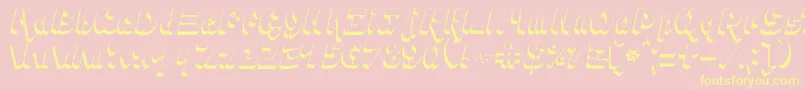 Ampad3D2-Schriftart – Gelbe Schriften auf rosa Hintergrund