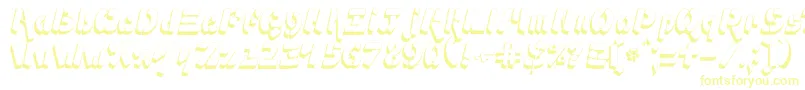 Czcionka Ampad3D2 – żółte czcionki na białym tle