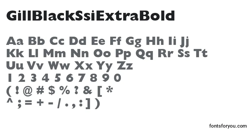 Czcionka GillBlackSsiExtraBold – alfabet, cyfry, specjalne znaki