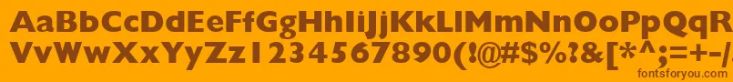 GillBlackSsiExtraBold Font – Brown Fonts on Orange Background