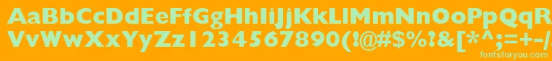 GillBlackSsiExtraBold Font – Green Fonts on Orange Background