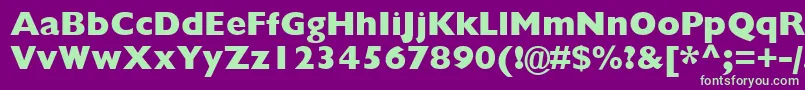 GillBlackSsiExtraBold Font – Green Fonts on Purple Background