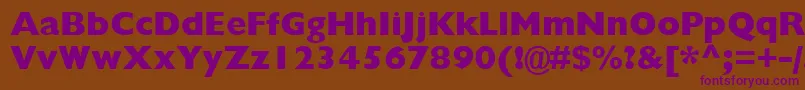 GillBlackSsiExtraBold Font – Purple Fonts on Brown Background