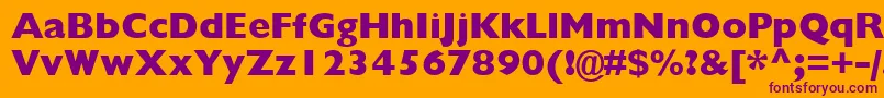 GillBlackSsiExtraBold Font – Purple Fonts on Orange Background