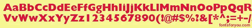 GillBlackSsiExtraBold Font – Red Fonts on Yellow Background