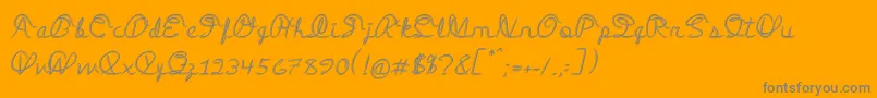 MedleyScriptフォントについての詳細 フォントMedleyScript – オレンジの背景に灰色の文字