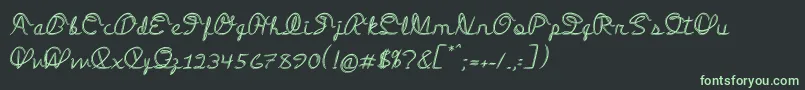 Шрифт MedleyScript – зелёные шрифты на чёрном фоне