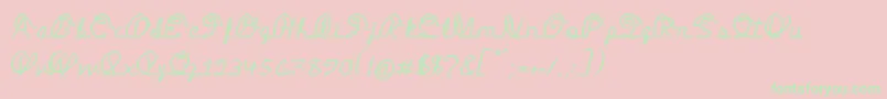 MedleyScript-Schriftart – Grüne Schriften auf rosa Hintergrund