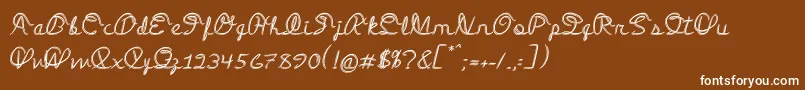 フォントMedleyScript – 茶色の背景に白い文字