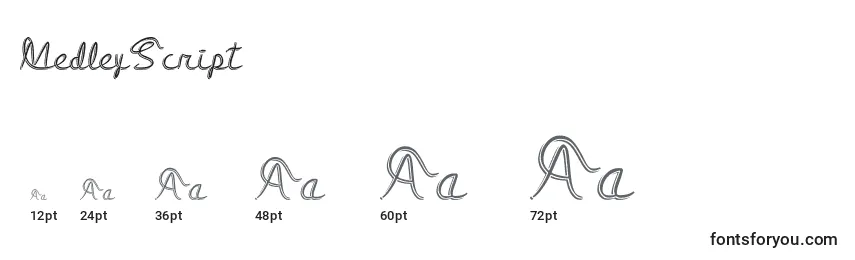 MedleyScript Font Sizes