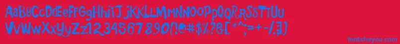 Markmf Font – Blue Fonts on Red Background