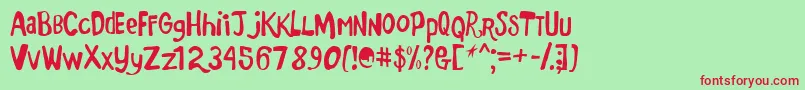 Markmf Font – Red Fonts on Green Background