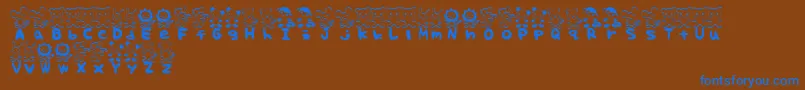 PiDoButsu Font – Blue Fonts on Brown Background