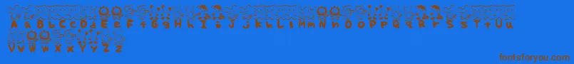 PiDoButsu Font – Brown Fonts on Blue Background