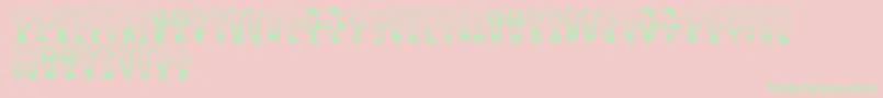 PiDoButsu-Schriftart – Grüne Schriften auf rosa Hintergrund