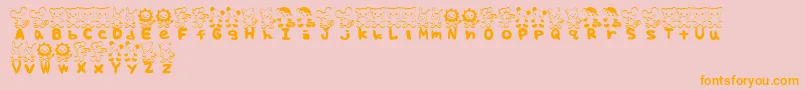 PiDoButsu Font – Orange Fonts on Pink Background