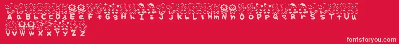 PiDoButsu Font – Pink Fonts on Red Background