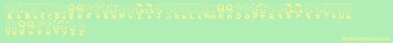 PiDoButsu Font – Yellow Fonts on Green Background