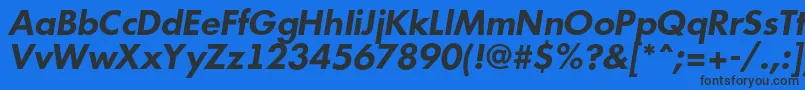 フォントFuturi6 – 黒い文字の青い背景