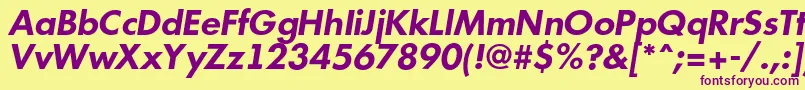 Futuri6 Font – Purple Fonts on Yellow Background