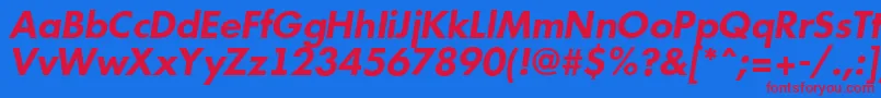 Futuri6 Font – Red Fonts on Blue Background