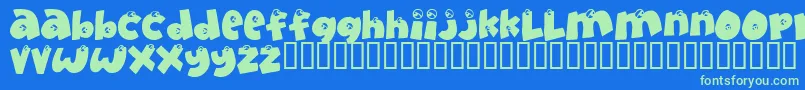 Eyeonlyhaveeyesforyou Font – Green Fonts on Blue Background