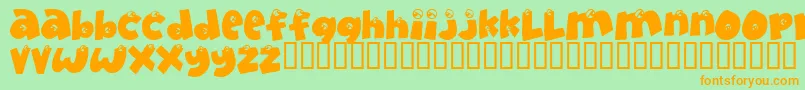 Шрифт Eyeonlyhaveeyesforyou – оранжевые шрифты на зелёном фоне