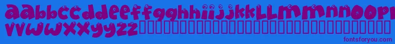Eyeonlyhaveeyesforyou Font – Purple Fonts on Blue Background