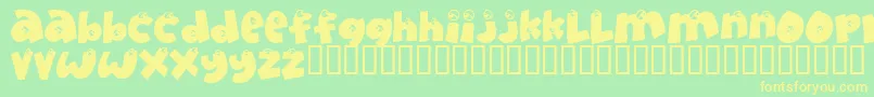 Eyeonlyhaveeyesforyou-Schriftart – Gelbe Schriften auf grünem Hintergrund