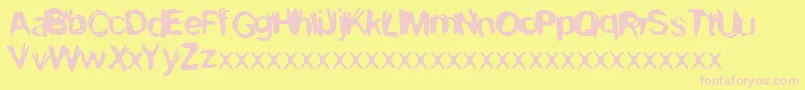 Kevin2 Font – Pink Fonts on Yellow Background