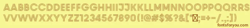 PrismRegular Font – Brown Fonts on Yellow Background