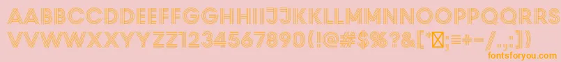 PrismRegular-Schriftart – Orangefarbene Schriften auf rosa Hintergrund